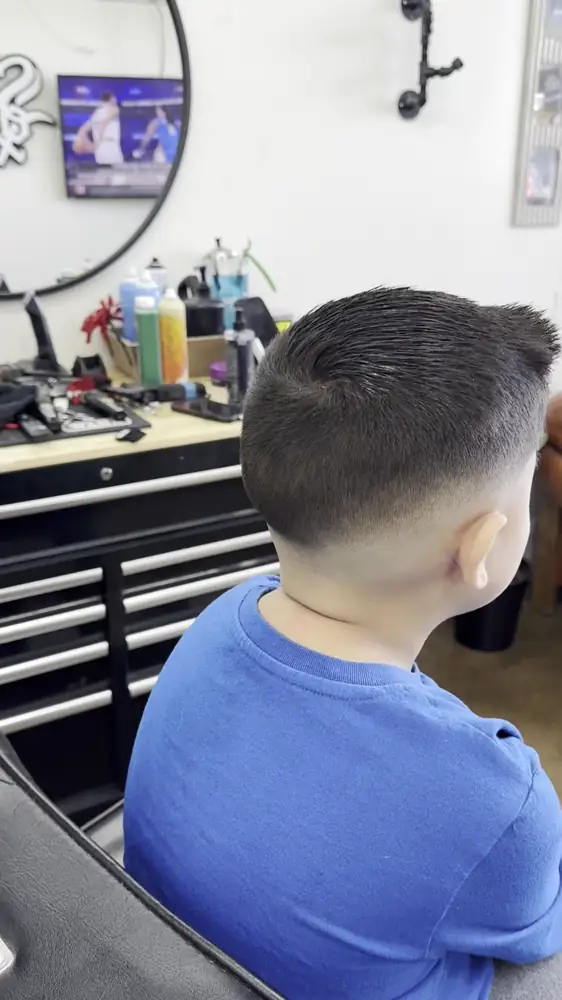 Young client with a clean skin fade